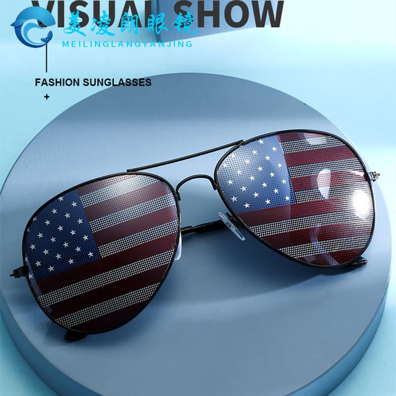 Manufacturer wholesale new 3026 spot flag sunglasses, prom party American flag glasses, classic sunglasses 2