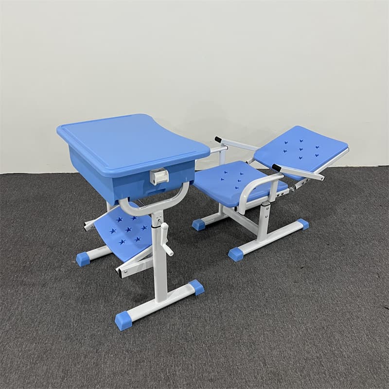 New nap bed for primary and secondary school students, lunch break desks and chairs that can be lifted and reclined, children's school desks and chairs, learning chairs 4