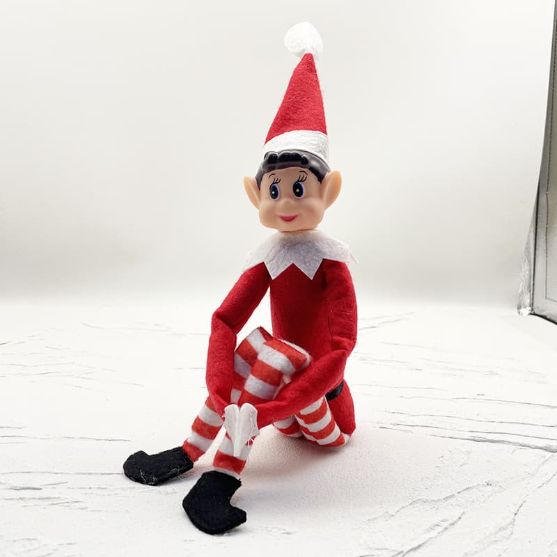 Christmas decoration supplies Christmas elf long-legged Christmas ornaments rainbow-colored sitting posture Christmas bookshelf elf ornaments 3