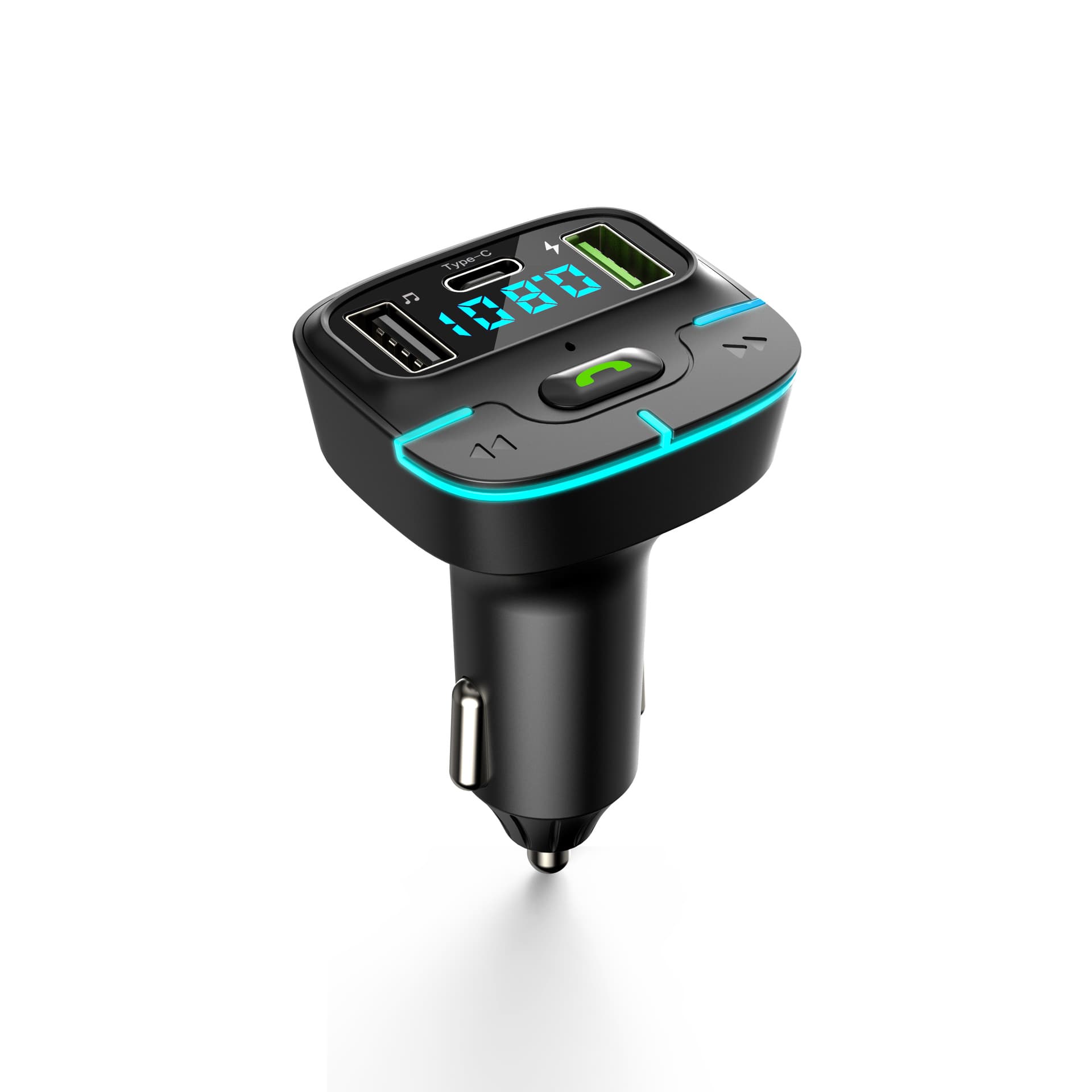 GZ03 new car mp3 bluetooth player car hands-free USB charging fm transmitter ambient light receiver 5