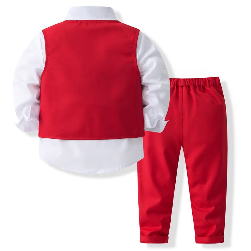 Children's wedding party dress small suit 2024 spring and autumn new style boy long-sleeved one-year-old performance clothing trendy children's suit 3