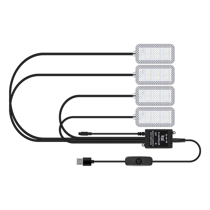 Car atmosphere light interior modification-free LED eight-color atmosphere light car USB foot light interior music rhythm light 6