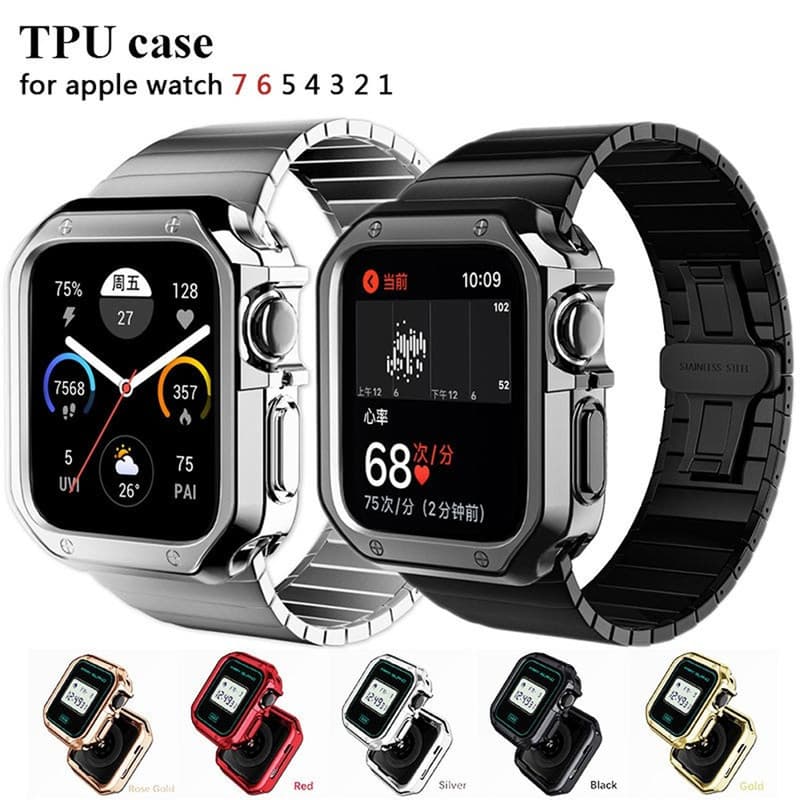 Suitable for Apple iWatch watch strap Apple Watch 6 7 SE 5 4 3 2 1 transparent TPU case 1