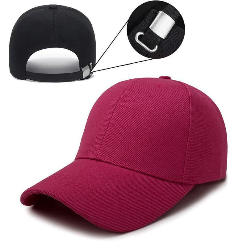 Mao Qing solid color light plate baseball cap large head circumference adjustable peaked cap casual sun protection sunshade face display small pliers buckle 7