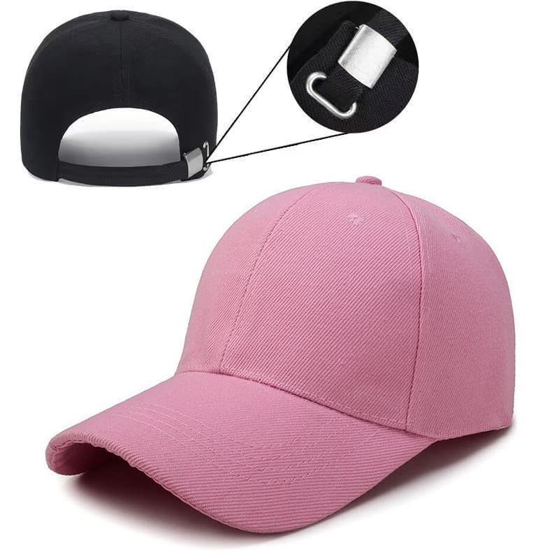 Mao Qing solid color light plate baseball cap large head circumference adjustable peaked cap casual sun protection sunshade face display small pliers buckle 9