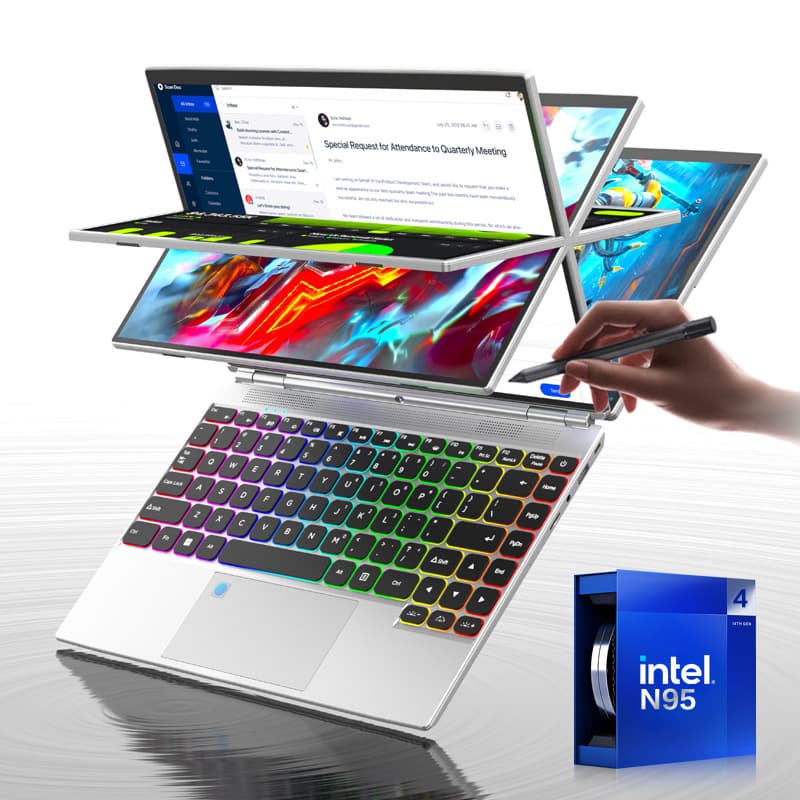 [Exclusive for cross-border supply] Stiqiao HL140S touch screen 4-in-1 laptop 14-inch office design computer 3