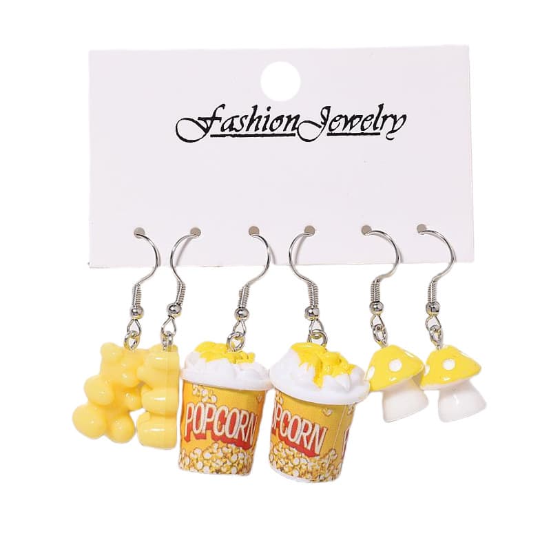 Cross-border new interesting and creative acrylic resin earring set with multiple pairs of combination flower earrings and earrings wholesale 9