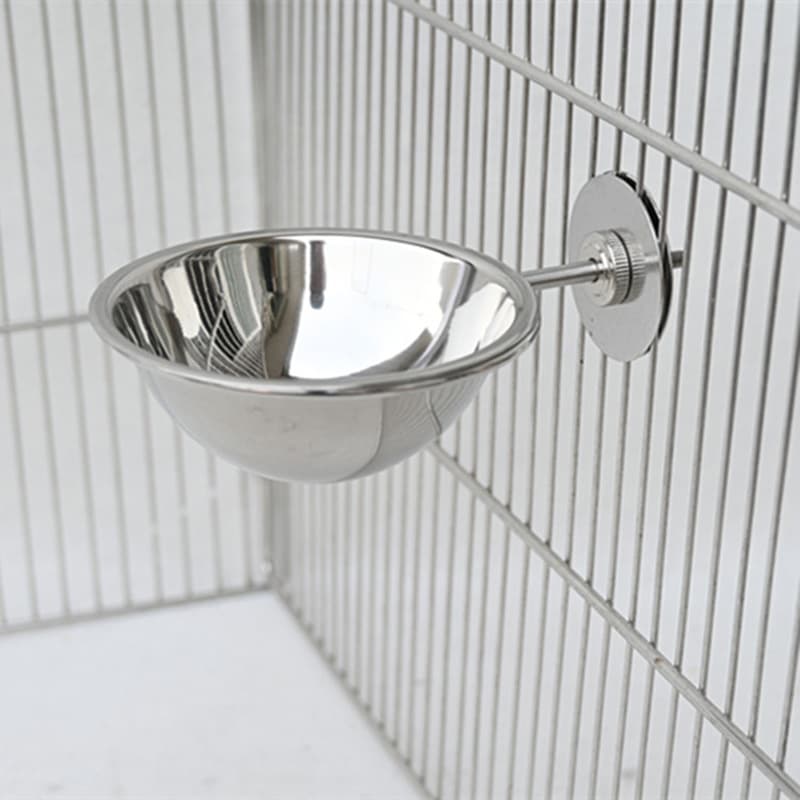 New parrot bird stainless steel food bowl food cup food bowl water cup feeding bowl basin cup birdcage accessories wholesale 4