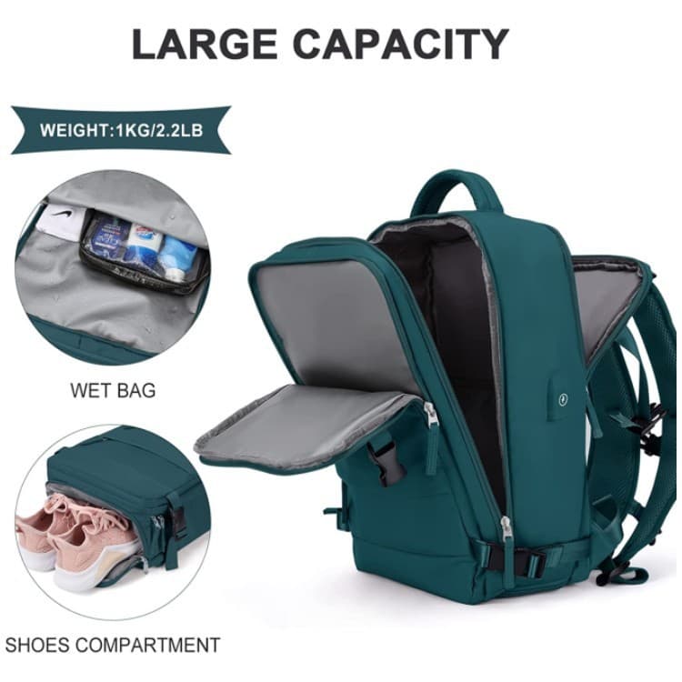 Now Amazon's new USB rechargeable large-capacity portable travel backpack multi-functional leisure storage bag 4
