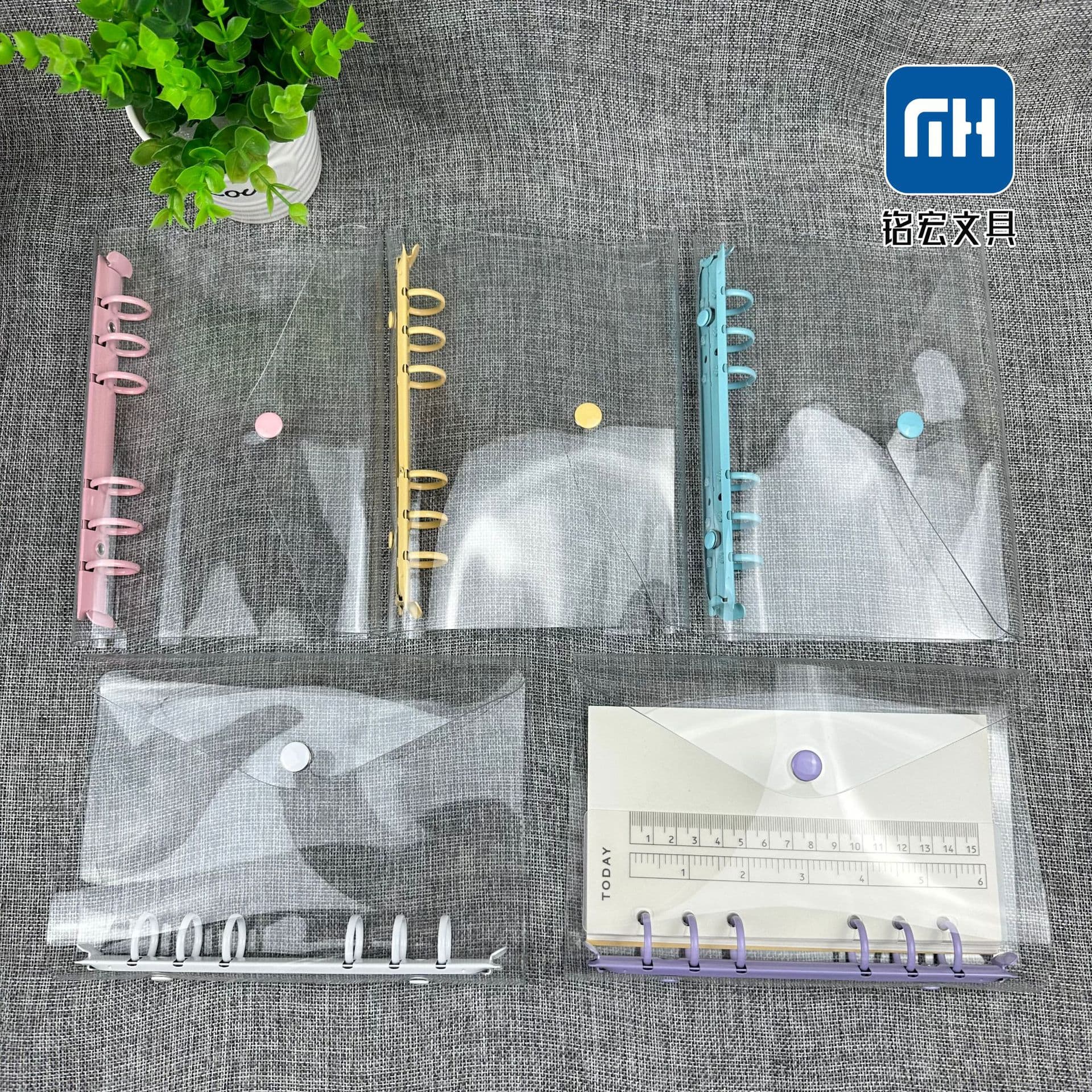 A6 color shell notebook transparent PVC note travel stationery handbook loose-leaf notepad transparent binder 2