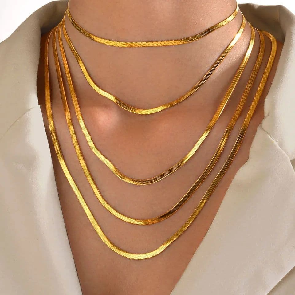 European and American Kendou same style blade necklace plain chain without pendant snake bone chain stainless steel simple fashion accessories in stock 2