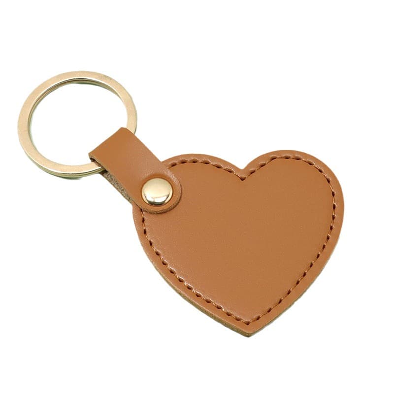 Fashionable heart-shaped leather keychain love metal car key ring pendant small fresh key chain decorative accessories 6