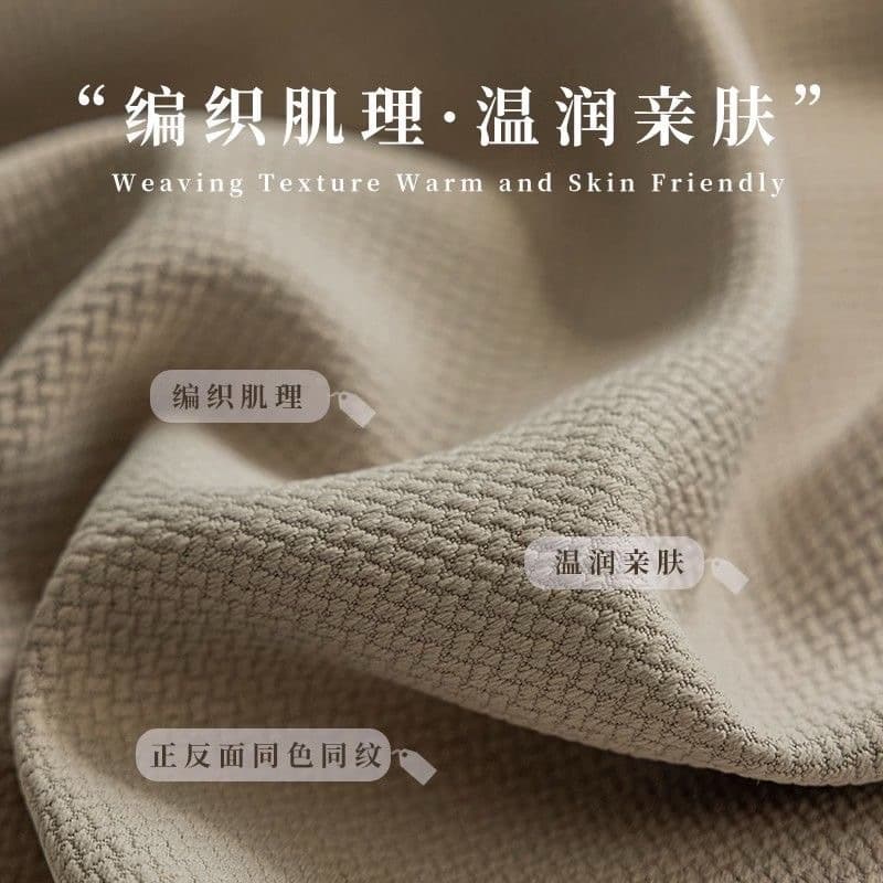 Double-sided rice grain cotton matcha green cotton and linen curtains for bedroom balcony living room full blackout and stereotyped modern blackout curtain fabric 3