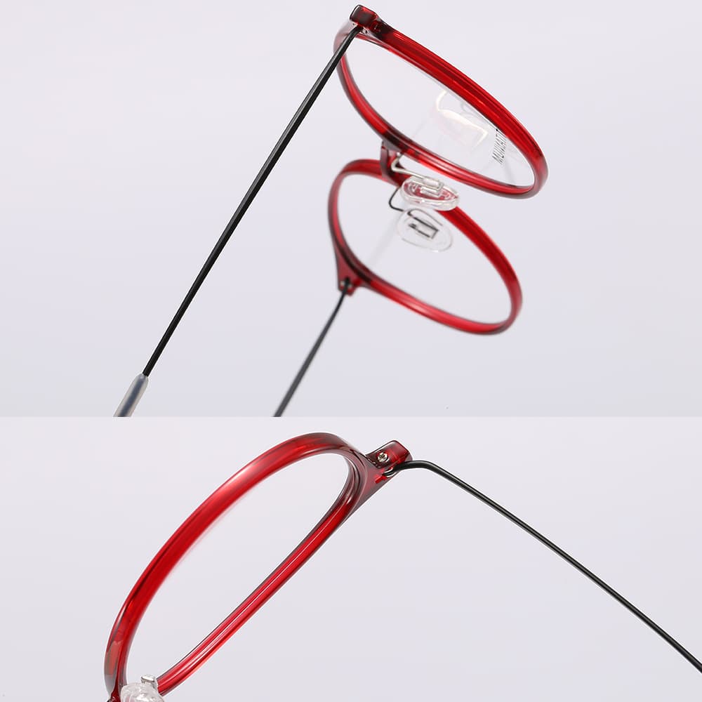 Foreign trade ultra-light and thin Korean version oval myopia plastic steel glasses frame women's titanium feet ins literary student frame 8016 4