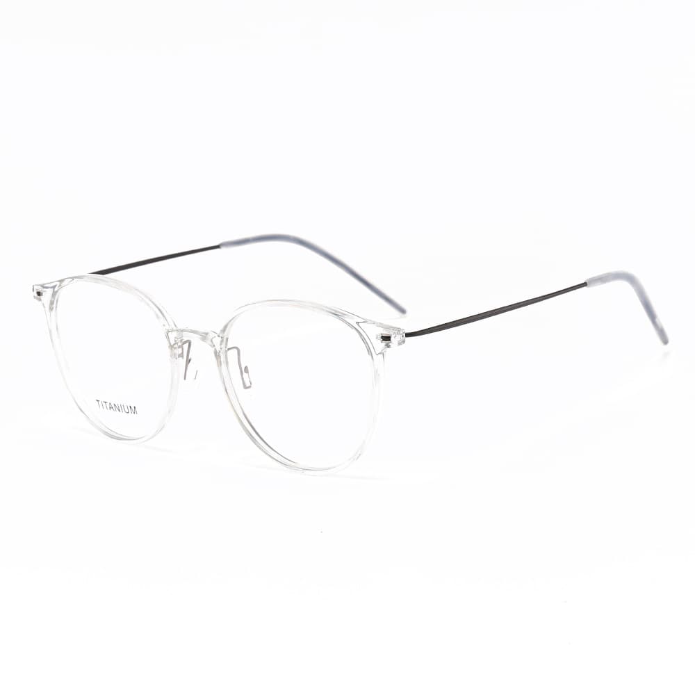 Foreign trade ultra-light and thin Korean version oval myopia plastic steel glasses frame women's titanium feet ins literary student frame 8016 5
