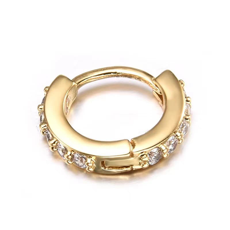 Micropaved round zircon copper earrings, ear buckles, copper multi-fashion personalized foreign trade jewelry, source manufacturer direct sales and wholesale 6