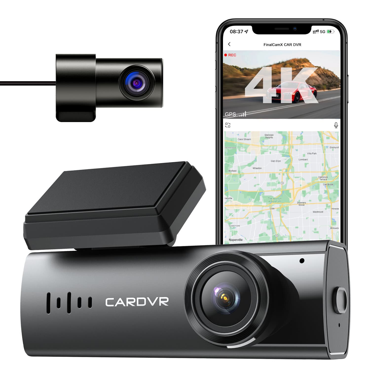 New product A207 high-definition 4KGPS wifi positioning driving recorder cross-border wireless front and rear dual-way overseas warehouse 5