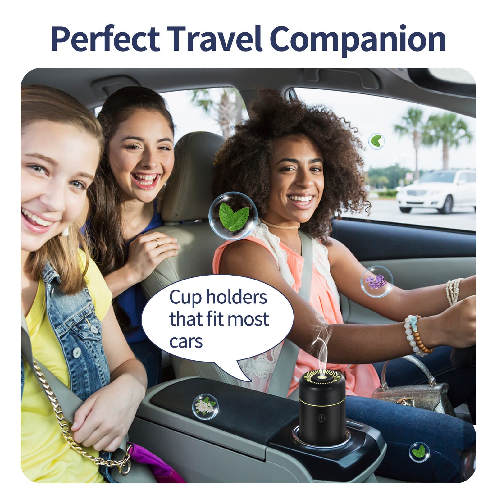 Smart Car Humidifier Air Purifier 100ml Automatic Fragrance Machine Colorful Atmosphere Light Car Aromatherapy Machine 3