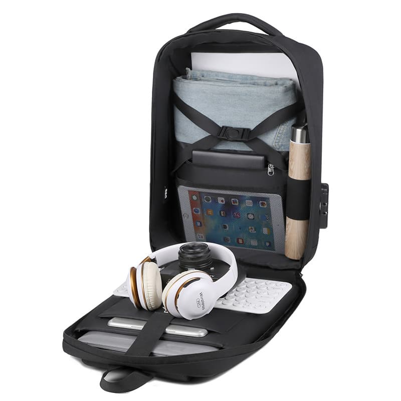 Anti-theft waterproof business bag men's laptop bag 15.6-inch motorcycle shaped luminous large capacity backpack 5