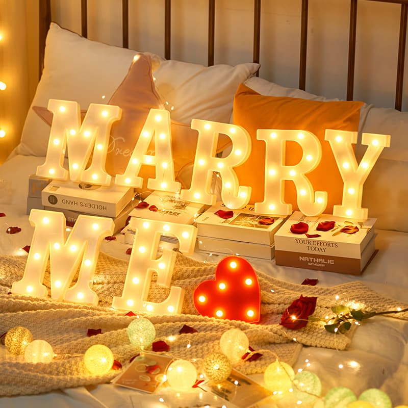 Letter lamp happy birthday scene layout decorative letter plate trunk Chinese Valentine's Day surprise proposal atmosphere light 4