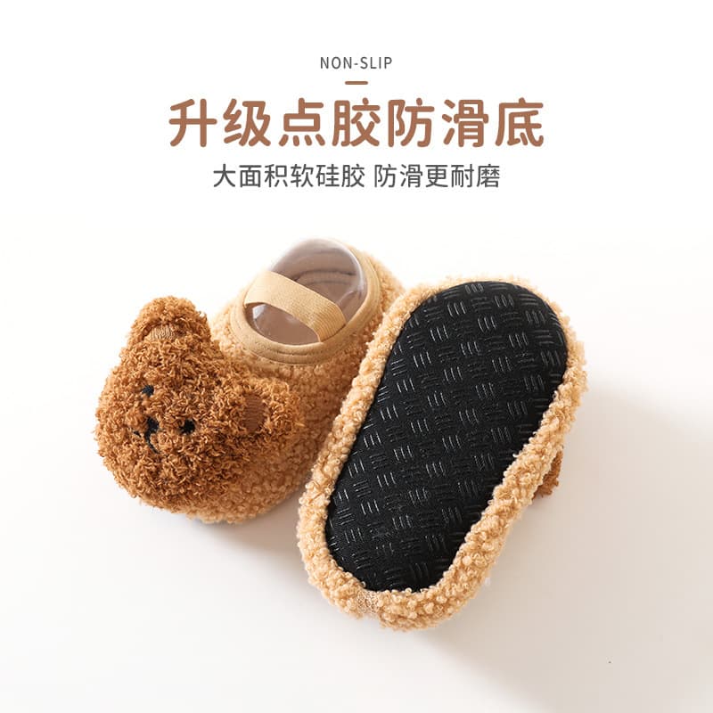 Floor socks baby baby shoes autumn and winter children's men's velvet thickened anti-slip soft bottom toddler home pure cotton newborn 4