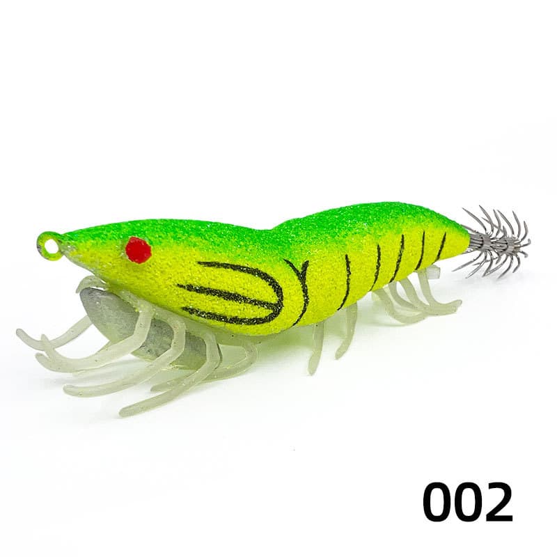 Luminous wood shrimp squid hook soft foot wood shrimp lure bait with ringing beads fake bait wood shrimp 9