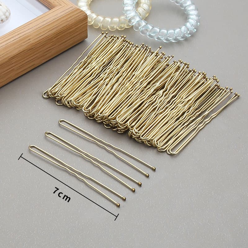 U-shaped clip, one-word clip, black braided hair, bridal headdress, hairpin, studio girl's hair tie, ball head, bud hair ornament 7