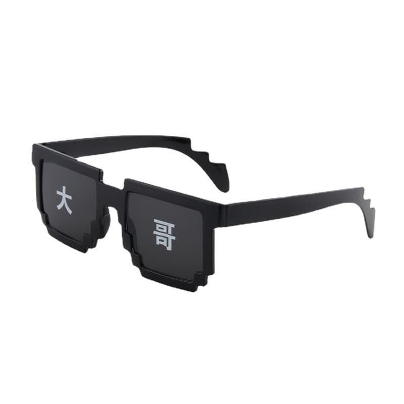 Male and female internet celebrity mosaic party glasses funny artifact student performance black sunglasses personalized pixel sunglasses 6