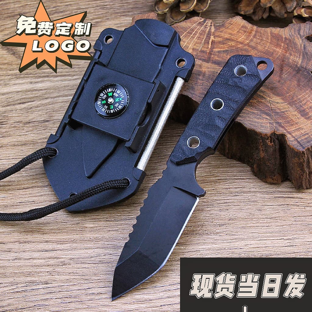 Outdoor Portable Straight Knife Edged Knife High Hardness Military Knife Tool Camping Knife Swiss Knife Multifunctional Straight Knife 1
