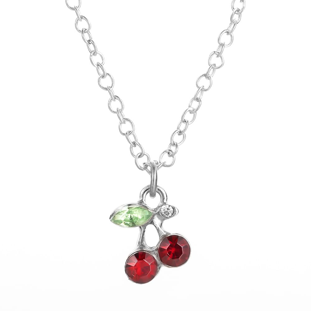Cross-border Korean version of ins hot-selling jewelry, fashionable and cute dotted diamond red cherry necklace necklace wholesale, exclusive for foreign trade 6
