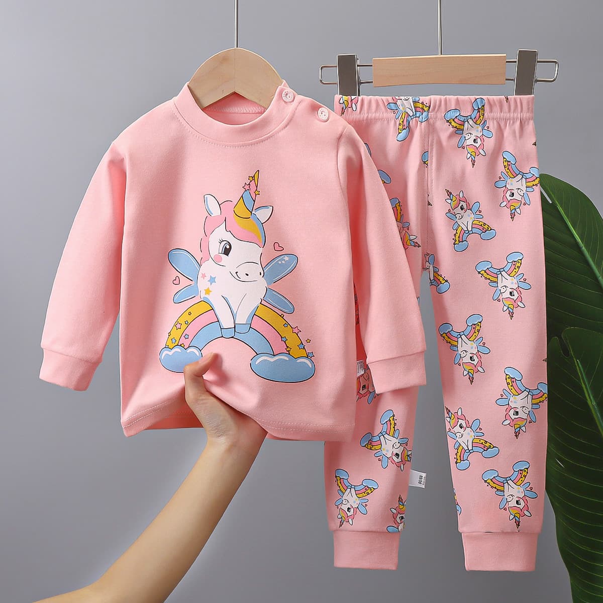 Children's Autumn Clothes and Autumn Pants Sets Baby Cotton Autumn Baby Underwear Girls Boys Children's Cartoon Warmth 10