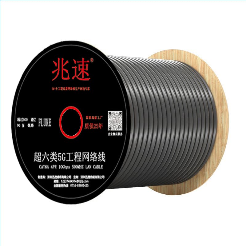 Category 6A double shielded pure oxygen-free copper four pairs of twisted pairs SF/UTP Cat6a 305 meters network cable 6