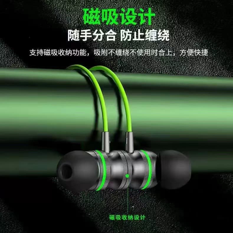 Metal magnetic wired tc earphones in-ear heavy bass mobile phone wire-controlled e-sports game digital chip earphones 5