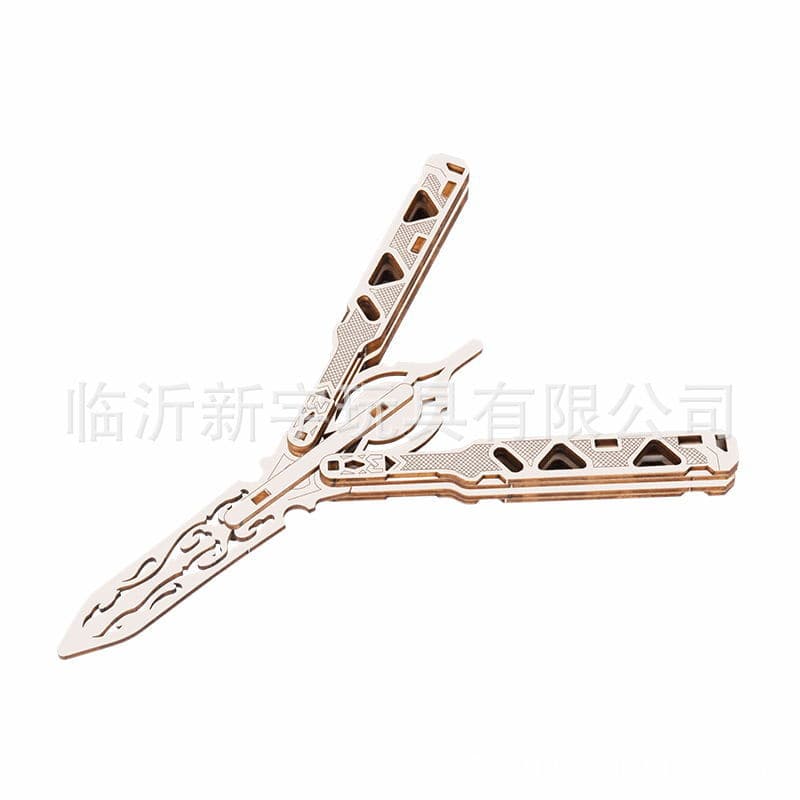 Wooden butterfly folding claw knife assembly puzzle model wooden building blocks educational toy CSgo game same style 6