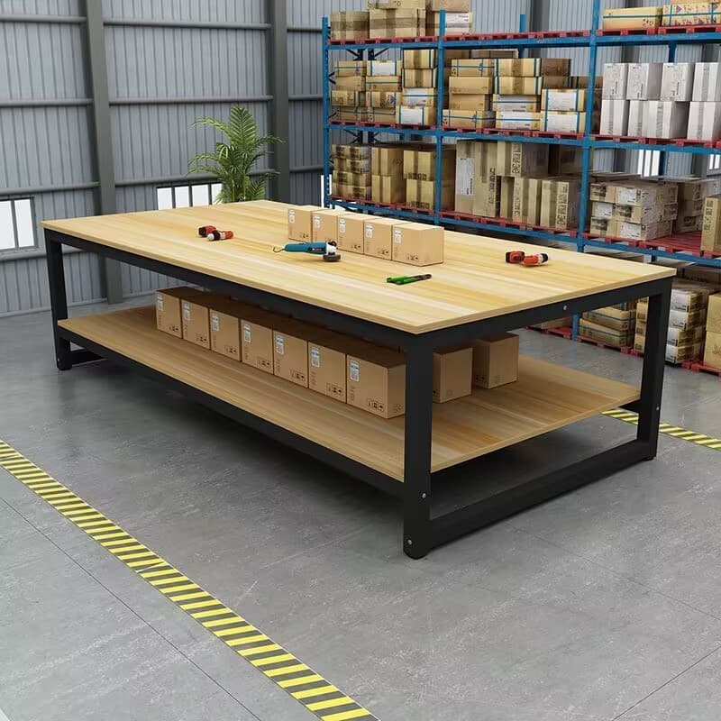 Workbench double-layer express packaging table packaging table assembly line operating table workshop factory workbench experimental table table 7