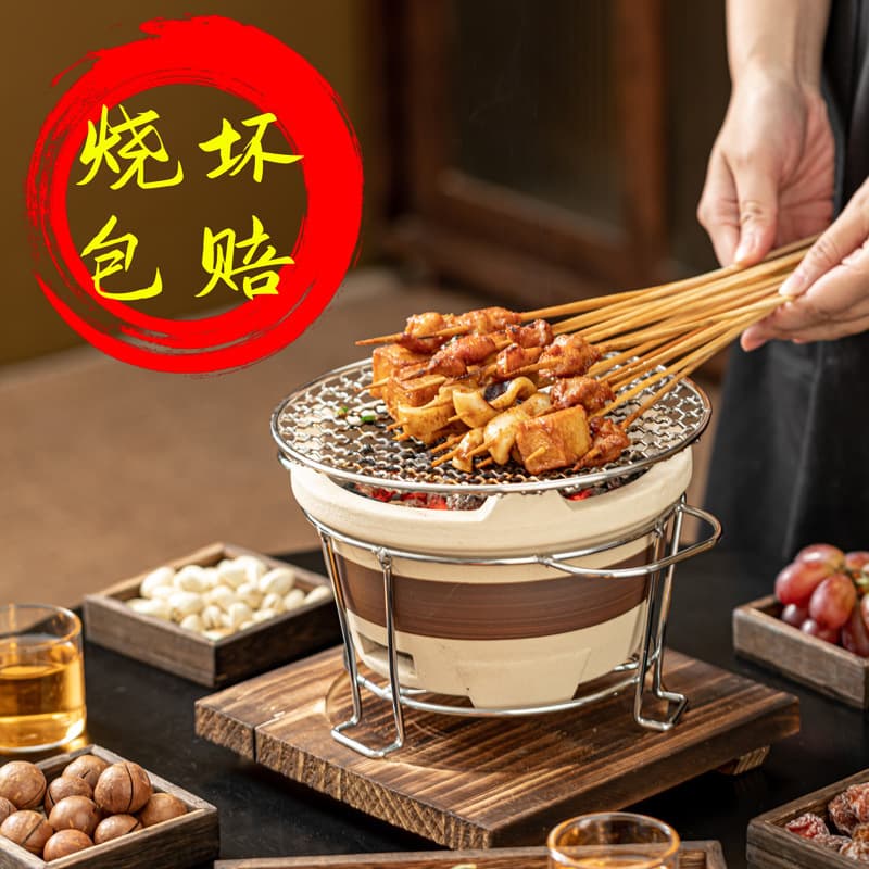 Cooking tea around the stove, barbecue stove, charcoal stove, charcoal stove, mud stove, clay stove, large portable tea stove, camping outdoor 3