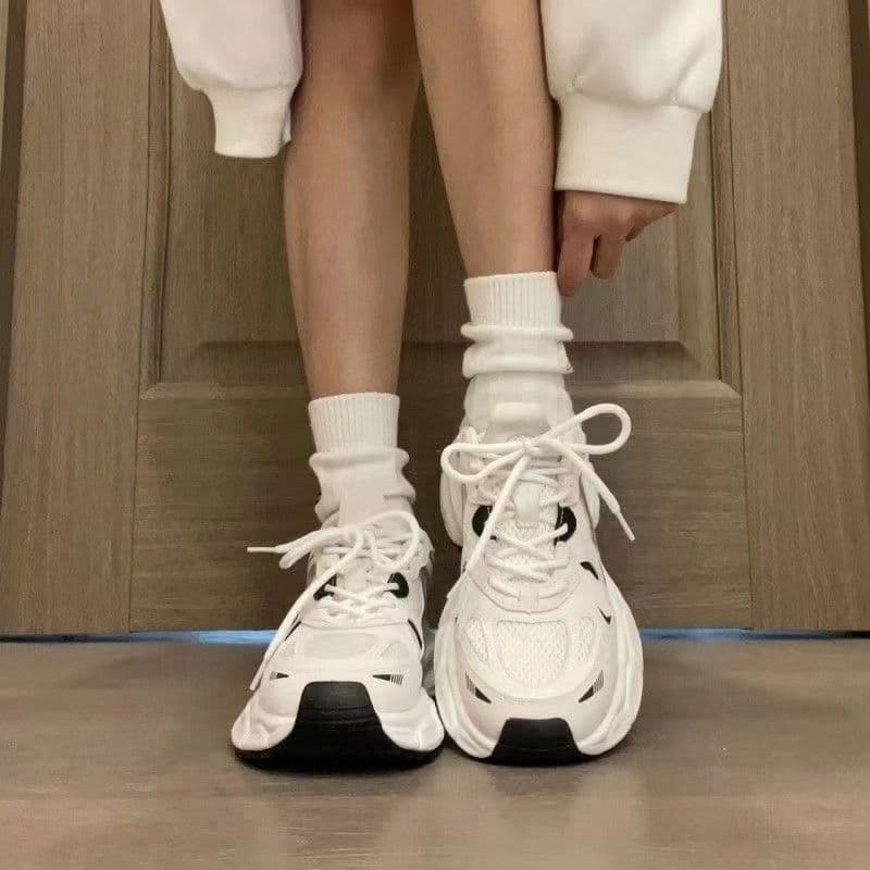 Dad's shoes for women 2025 popular mesh casual running sneakers for women versatile thick-soled breathable shoes ins trendy D-4 3