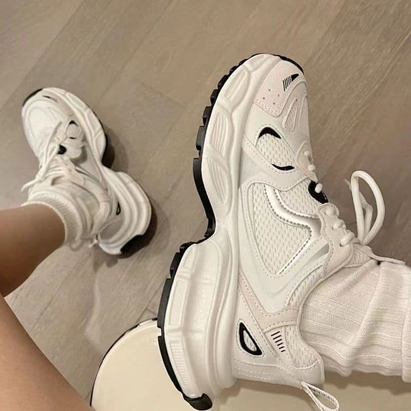Dad's shoes for women 2025 popular mesh casual running sneakers for women versatile thick-soled breathable shoes ins trendy D-4 5