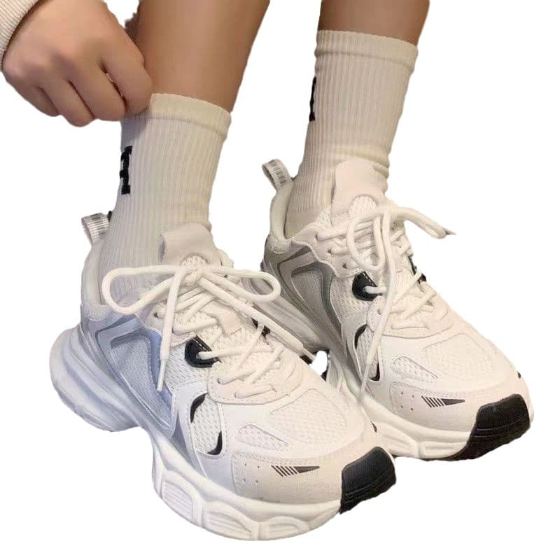 Dad's shoes for women 2025 popular mesh casual running sneakers for women versatile thick-soled breathable shoes ins trendy D-4 6