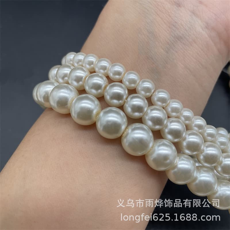 Order High Bright Glass Straight Hole Imitation Pearl Round Beads High Quality Perforated Beads Loose Beads Bracelet Necklace DIY Accessories 5