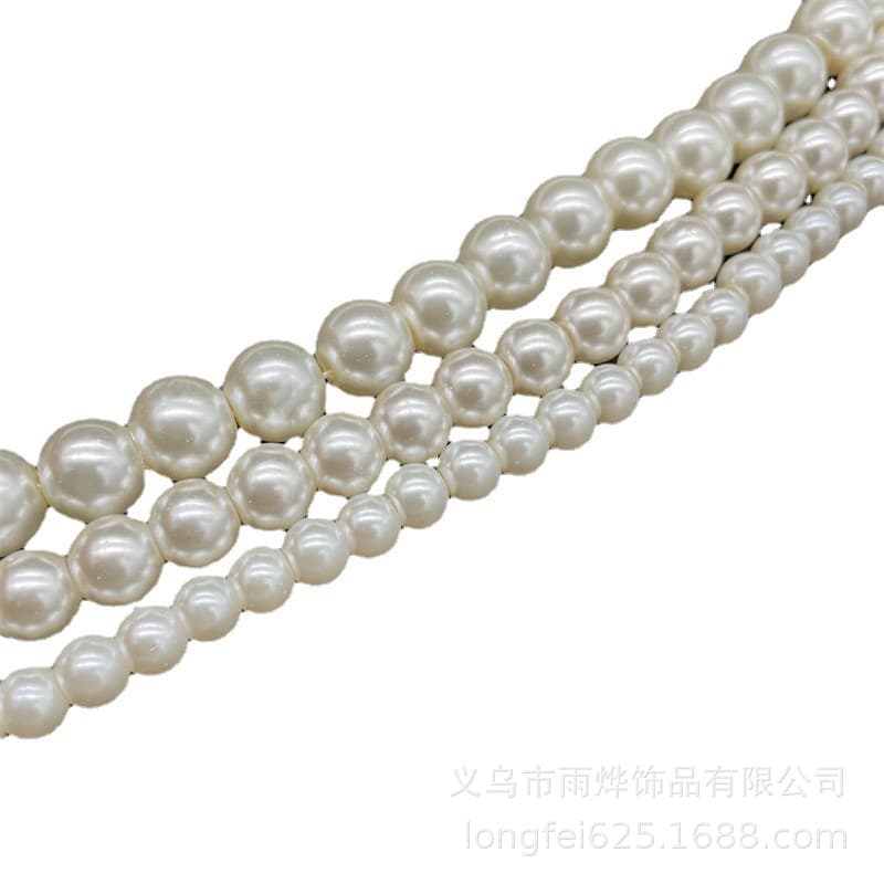 Order High Bright Glass Straight Hole Imitation Pearl Round Beads High Quality Perforated Beads Loose Beads Bracelet Necklace DIY Accessories 6