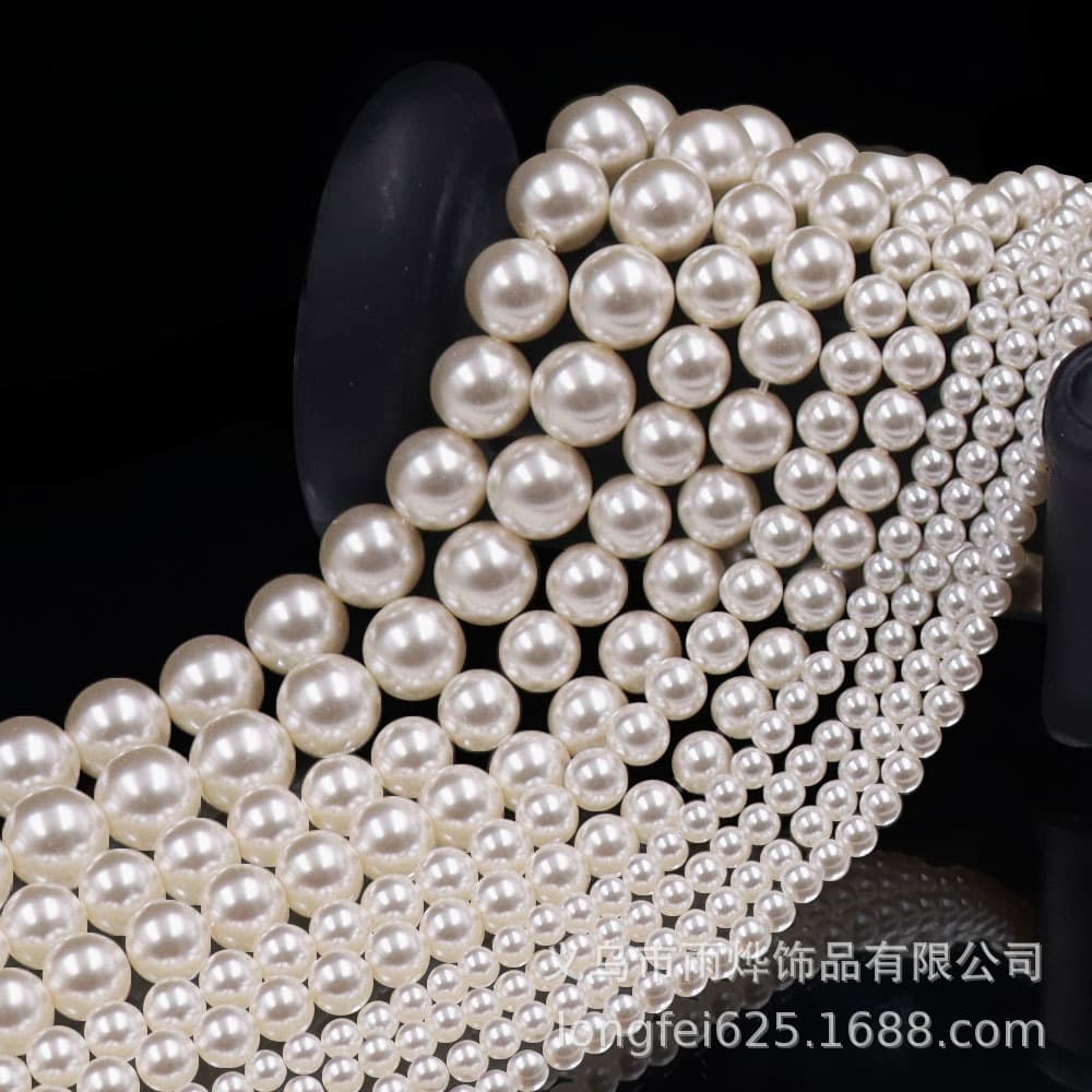 Order High Bright Glass Straight Hole Imitation Pearl Round Beads High Quality Perforated Beads Loose Beads Bracelet Necklace DIY Accessories 1