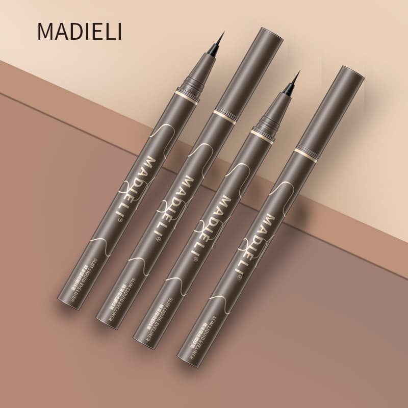 Matrili liquid eyeliner pen non-smudge waterproof and sweat-proof liquid silkworm pen brown down to the eyeliner brush tip 3