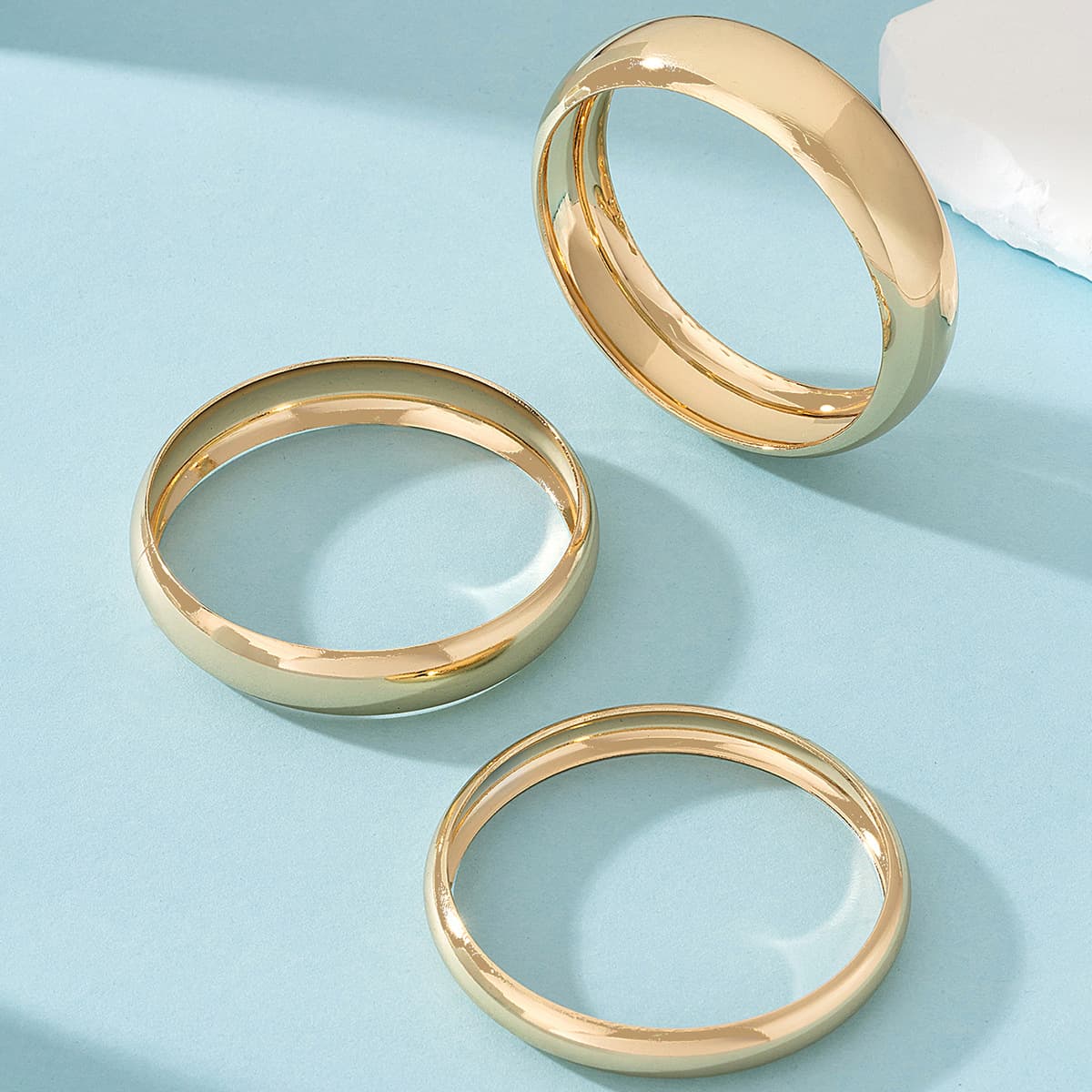 Cross-border accessories new fashion hand jewelry arc glossy closed ring exquisite bracelet set combination jewelry wholesale 3