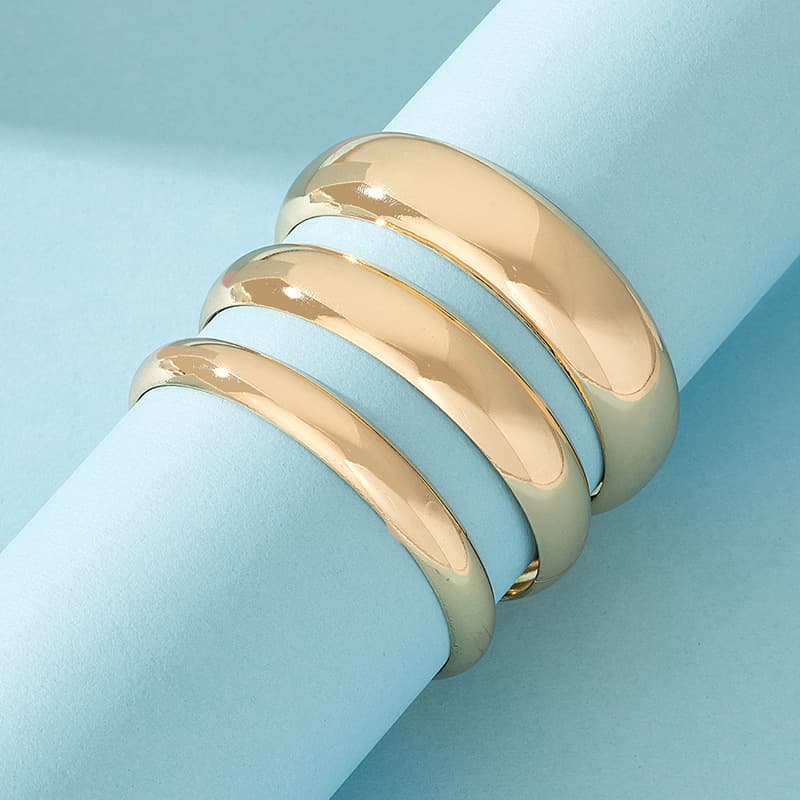 Cross-border accessories new fashion hand jewelry arc glossy closed ring exquisite bracelet set combination jewelry wholesale 4