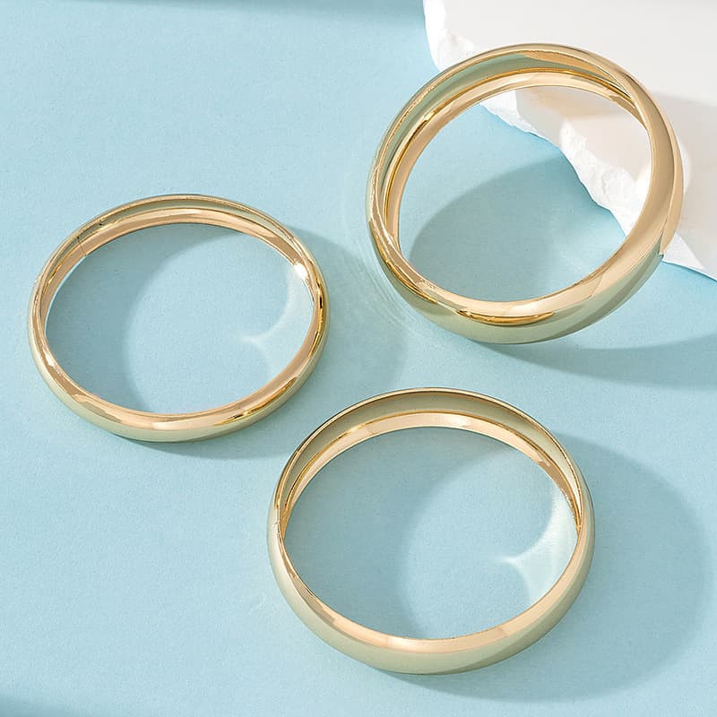 Cross-border accessories new fashion hand jewelry arc glossy closed ring exquisite bracelet set combination jewelry wholesale 5