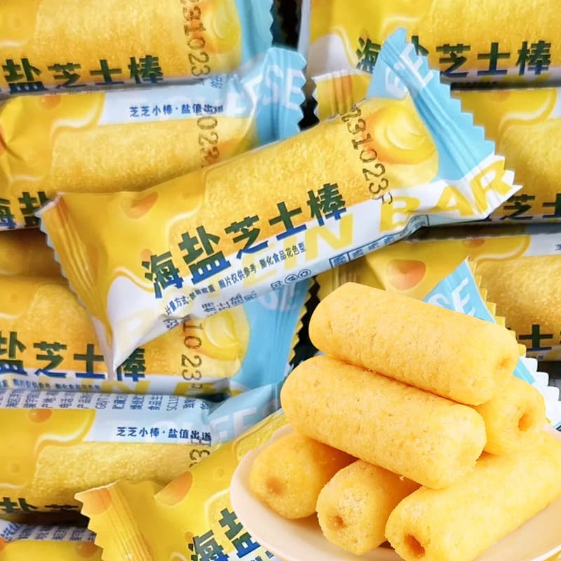 Wholesale casual Internet celebrity dormitory snacks individually packaged crispy biscuits sandwich rice cracker rolls sea salt cheese sticks 2