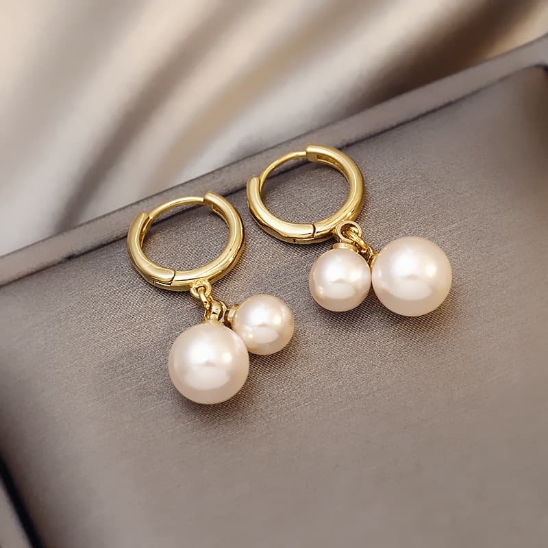 Korean daily wear simple imitation pearl earrings ladies temperament ins new compact earrings small earrings earrings 3