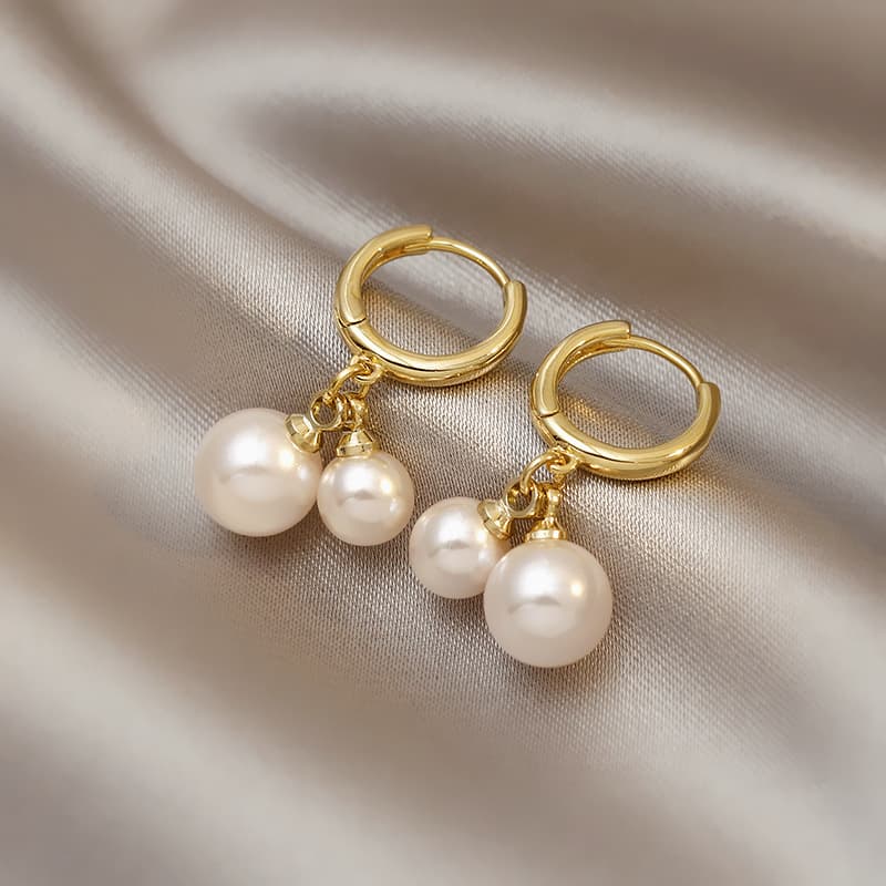 Korean daily wear simple imitation pearl earrings ladies temperament ins new compact earrings small earrings earrings 4