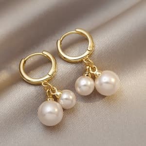 Korean daily wear simple imitation pearl earrings ladies temperament ins new compact earrings small earrings earrings 5